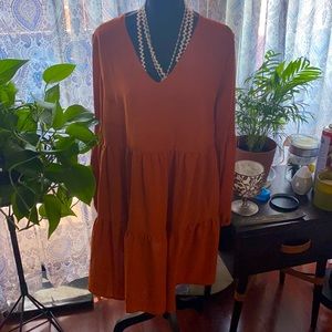 Burnt Orange Xl Fall Dress! swing shift tunic dress